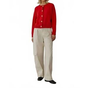 NEW ALL : ROW lucy knit cardigan in red